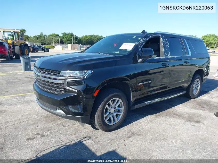 2022 Chevrolet Suburban 4Wd Lt VIN: 1GNSKCKD6NR220063 Lot: 42255869
