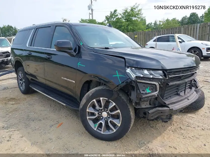 2022 Chevrolet Suburban 4Wd Lt VIN: 1GNSKCKDXNR195278 Lot: 42429218