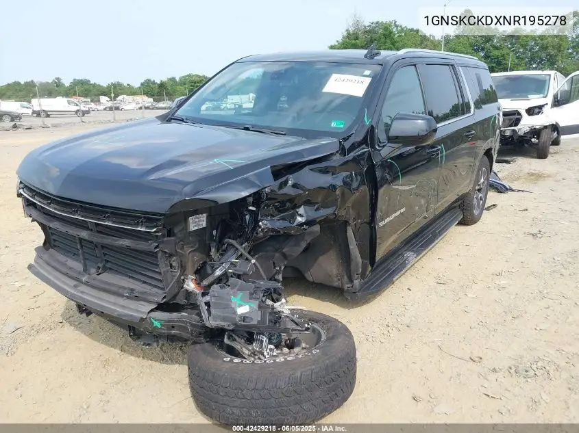 2022 Chevrolet Suburban 4Wd Lt VIN: 1GNSKCKDXNR195278 Lot: 42429218