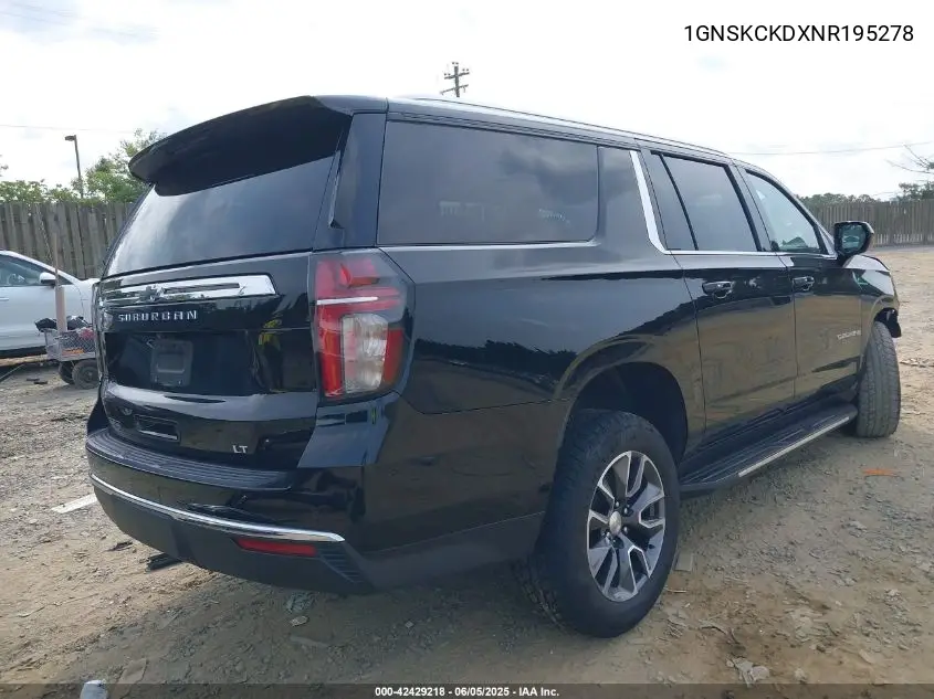 2022 Chevrolet Suburban 4Wd Lt VIN: 1GNSKCKDXNR195278 Lot: 42429218