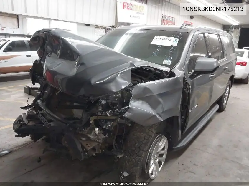2022 Chevrolet Suburban 4Wd Ls VIN: 1GNSKBKD0NR175213 Lot: 42542722