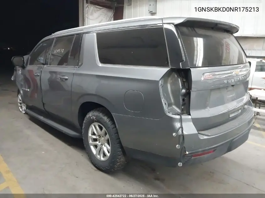 2022 Chevrolet Suburban 4Wd Ls VIN: 1GNSKBKD0NR175213 Lot: 42542722