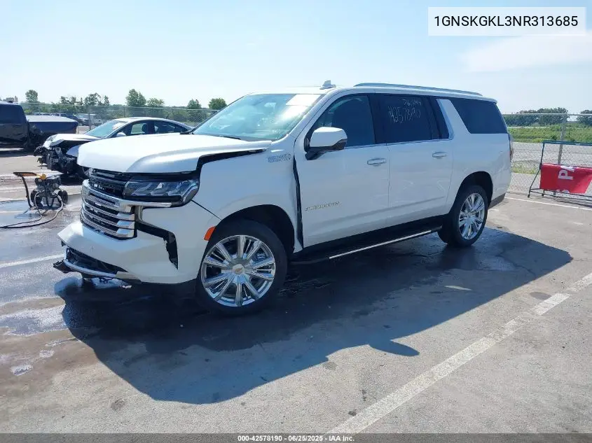 2022 Chevrolet Suburban 4Wd High Country VIN: 1GNSKGKL3NR313685 Lot: 42578190