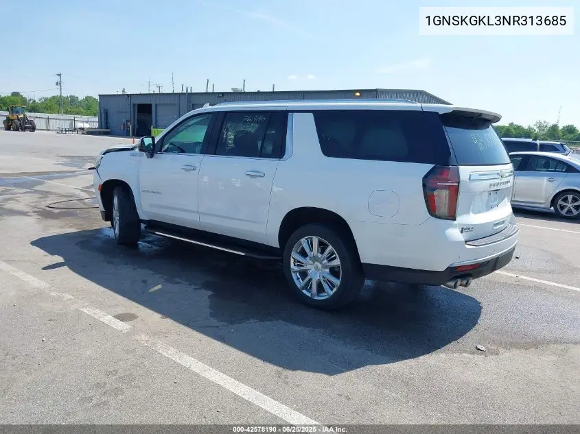 2022 Chevrolet Suburban 4Wd High Country VIN: 1GNSKGKL3NR313685 Lot: 42578190