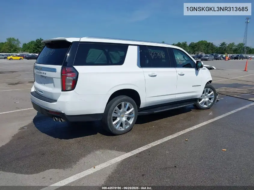 2022 Chevrolet Suburban 4Wd High Country VIN: 1GNSKGKL3NR313685 Lot: 42578190