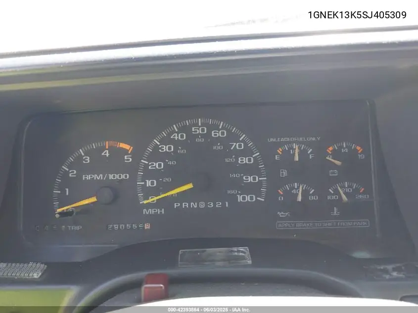 1995 Chevrolet Tahoe K1500 VIN: 1GNEK13K5SJ405309 Lot: 42393864