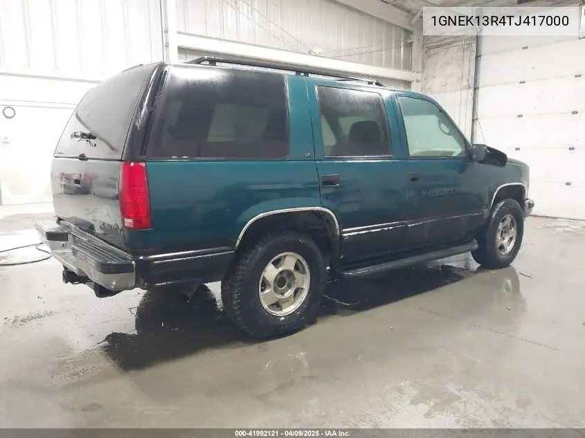 1996 Chevrolet Tahoe K1500 VIN: 1GNEK13R4TJ417000 Lot: 41992121