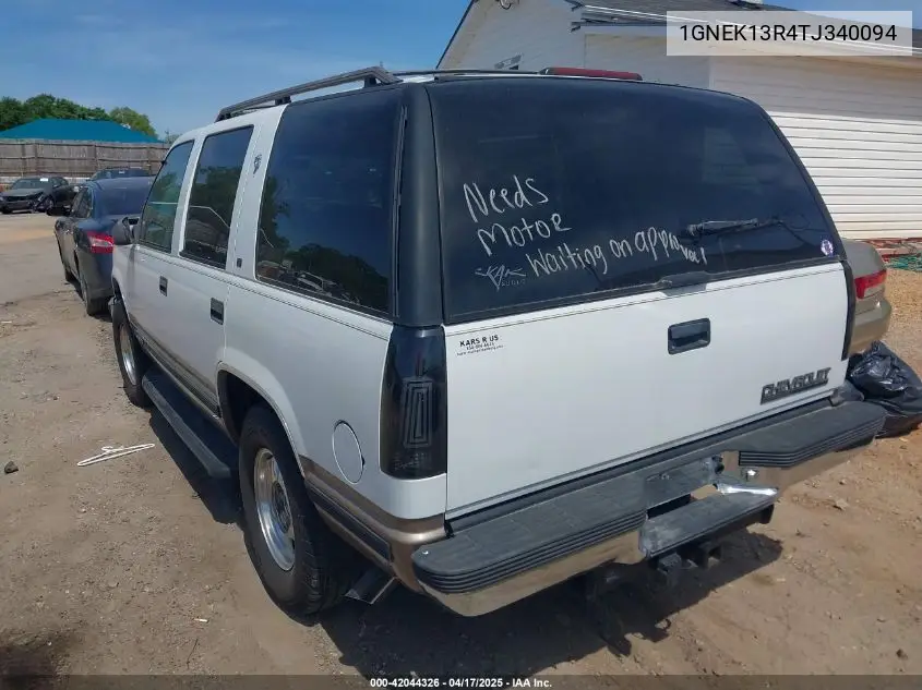 1996 Chevrolet Tahoe K1500 VIN: 1GNEK13R4TJ340094 Lot: 42044326