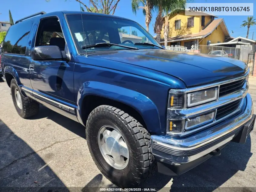 1996 Chevrolet Tahoe K1500 VIN: 3GNEK18R8TG106745 Lot: 42621018