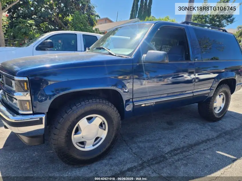 1996 Chevrolet Tahoe K1500 VIN: 3GNEK18R8TG106745 Lot: 42621018