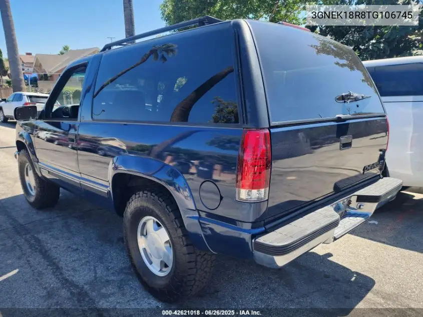 1996 Chevrolet Tahoe K1500 VIN: 3GNEK18R8TG106745 Lot: 42621018