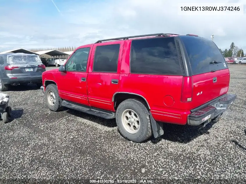 1998 Chevrolet Tahoe Ls VIN: 1GNEK13R0WJ374246 Lot: 41830795