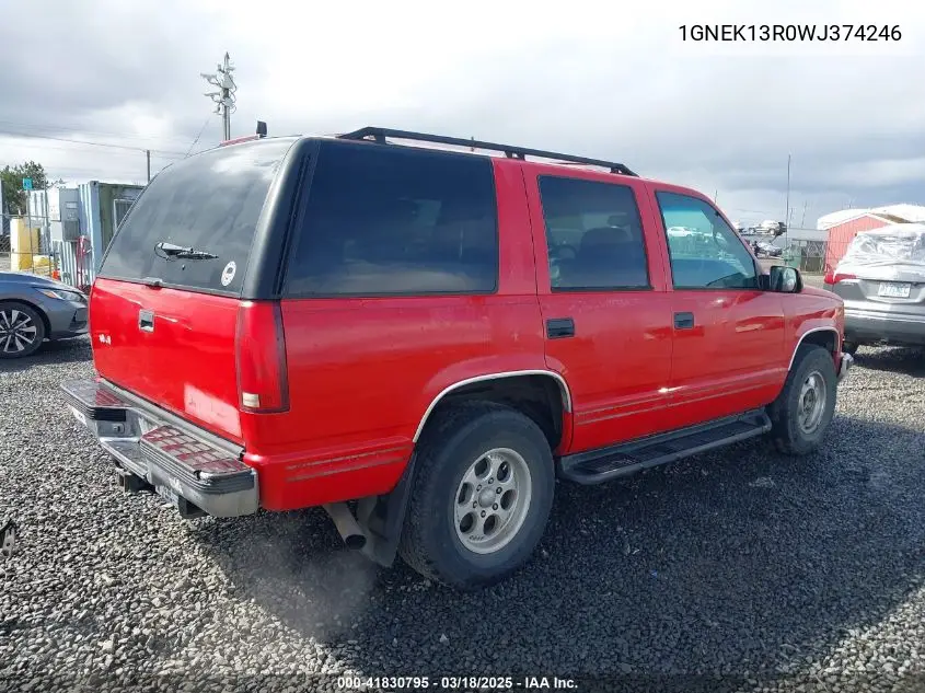 1998 Chevrolet Tahoe Ls VIN: 1GNEK13R0WJ374246 Lot: 41830795