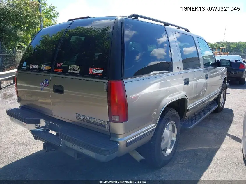 1998 Chevrolet Tahoe Ls VIN: 1GNEK13R0WJ321045 Lot: 42223891