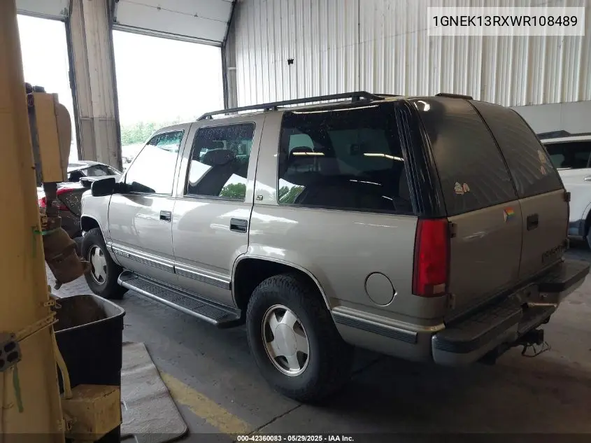 1998 Chevrolet Tahoe Lt Cmi VIN: 1GNEK13RXWR108489 Lot: 42360083