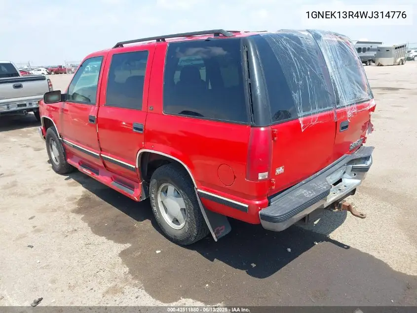 1998 Chevrolet Tahoe Ls VIN: 1GNEK13R4WJ314776 Lot: 42511880