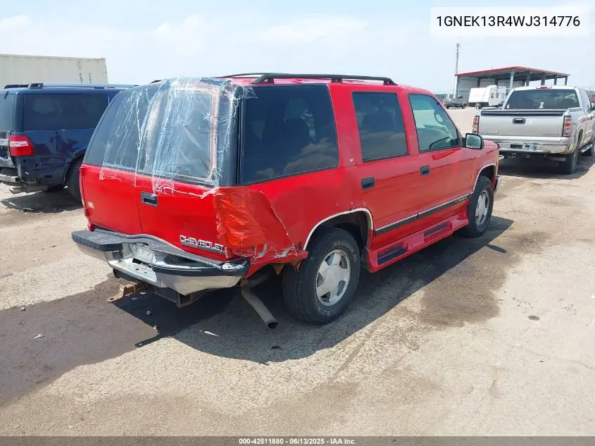 1998 Chevrolet Tahoe Ls VIN: 1GNEK13R4WJ314776 Lot: 42511880