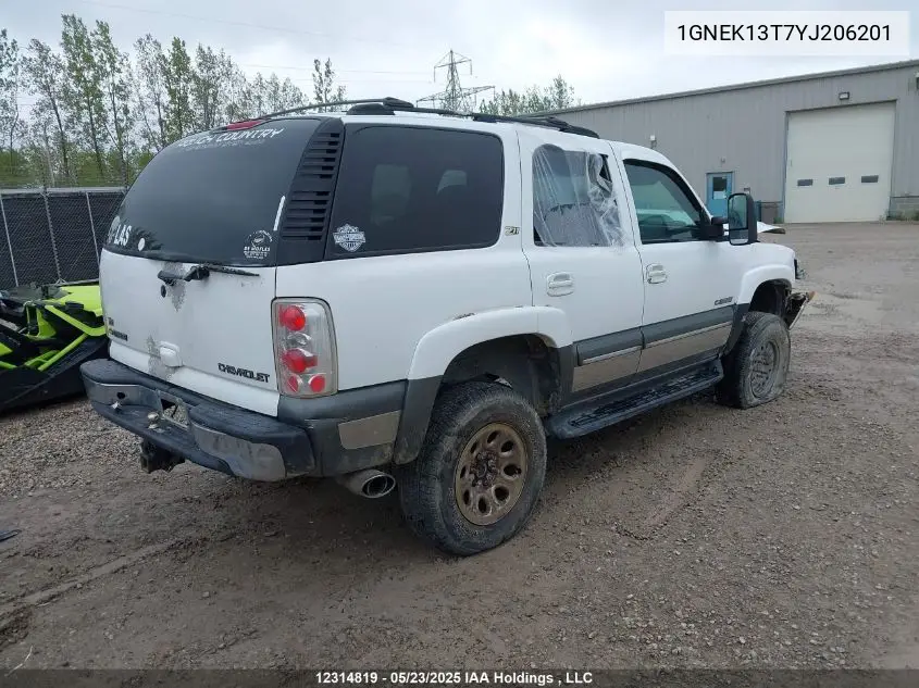2000 Chevrolet Tahoe Ls/Lt VIN: 1GNEK13T7YJ206201 Lot: 12314819