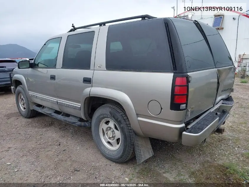 2000 Chevrolet Tahoe Z71 VIN: 1GNEK13R5YR109116 Lot: 42249303