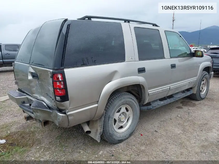 2000 Chevrolet Tahoe Z71 VIN: 1GNEK13R5YR109116 Lot: 42249303