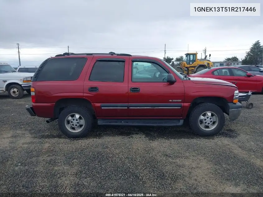 2001 Chevrolet Tahoe Ls VIN: 1GNEK13T51R217446 Lot: 41970321