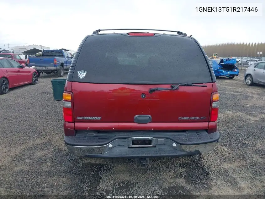 2001 Chevrolet Tahoe Ls VIN: 1GNEK13T51R217446 Lot: 41970321