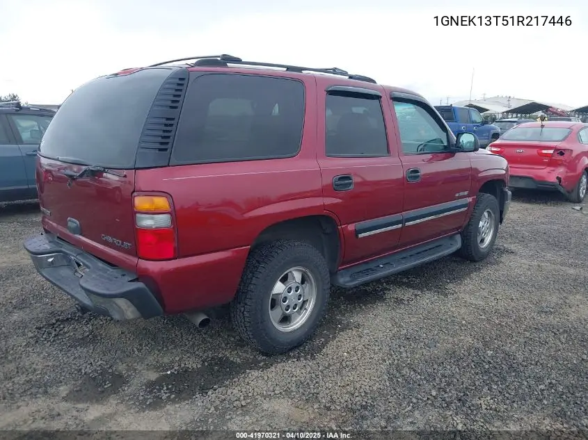 2001 Chevrolet Tahoe Ls VIN: 1GNEK13T51R217446 Lot: 41970321