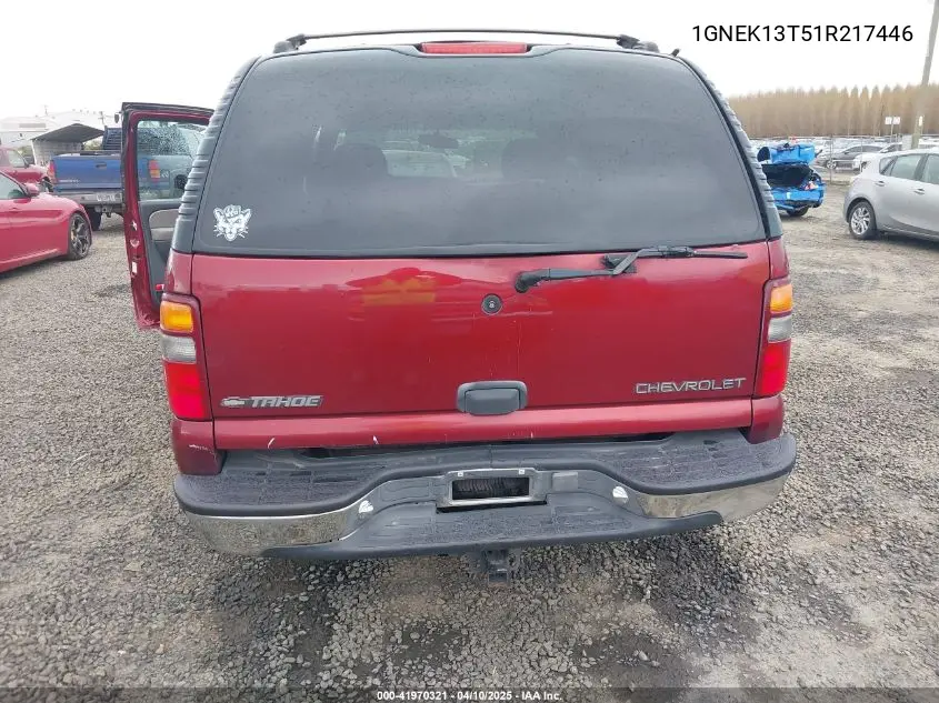 2001 Chevrolet Tahoe Ls VIN: 1GNEK13T51R217446 Lot: 41970321