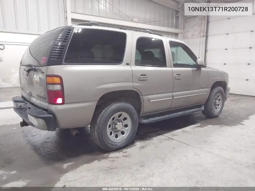 2001 Chevrolet Tahoe Lt VIN: 1GNEK13T71R200728 Lot: 42239318