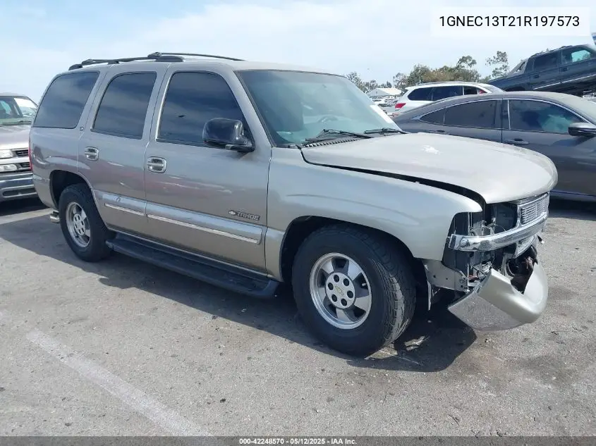 2001 Chevrolet Tahoe Ls VIN: 1GNEC13T21R197573 Lot: 42248570