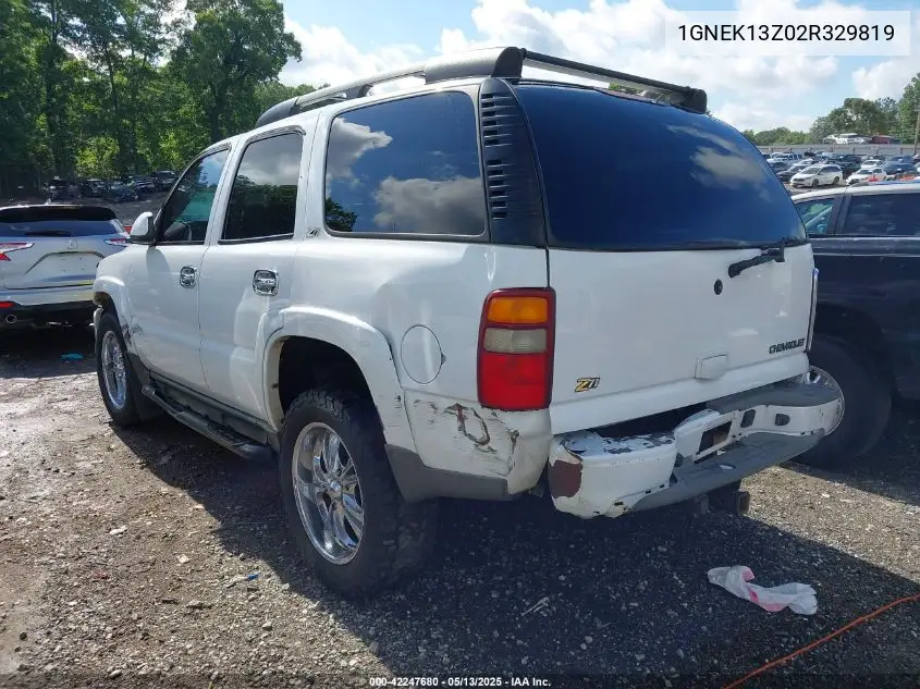 2002 Chevrolet Tahoe Z71 VIN: 1GNEK13Z02R329819 Lot: 42247680