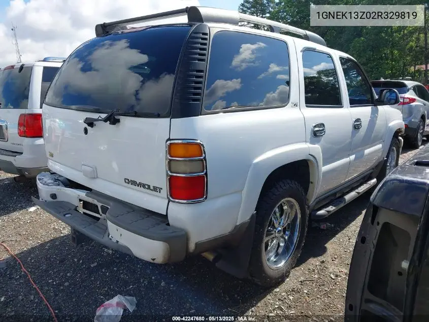 2002 Chevrolet Tahoe Z71 VIN: 1GNEK13Z02R329819 Lot: 42247680