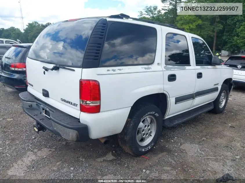 2002 Chevrolet Tahoe Ls VIN: 1GNEC13Z32J259907 Lot: 42247839