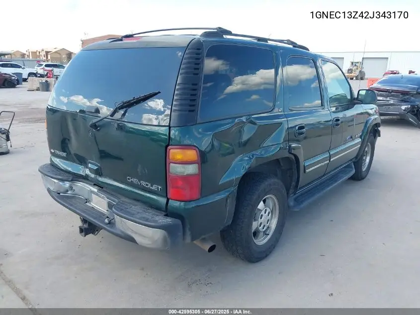 2002 Chevrolet Tahoe Lt VIN: 1GNEC13Z42J343170 Lot: 42595305