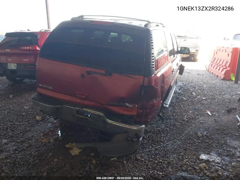2002 Chevrolet Tahoe Lt VIN: 1GNEK13ZX2R324286 Lot: 42618897