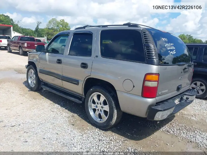 1GNEC13V42R226106 2002 Chevrolet Tahoe Ls