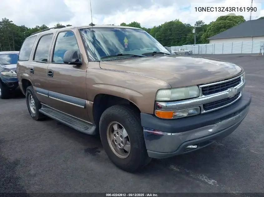 2003 Chevrolet Tahoe Ls VIN: 1GNEC13Z43R161990 Lot: 42242612