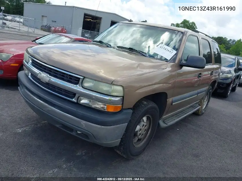2003 Chevrolet Tahoe Ls VIN: 1GNEC13Z43R161990 Lot: 42242612