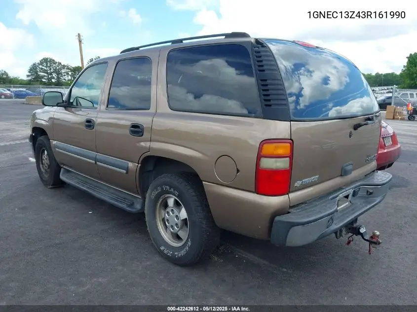 2003 Chevrolet Tahoe Ls VIN: 1GNEC13Z43R161990 Lot: 42242612