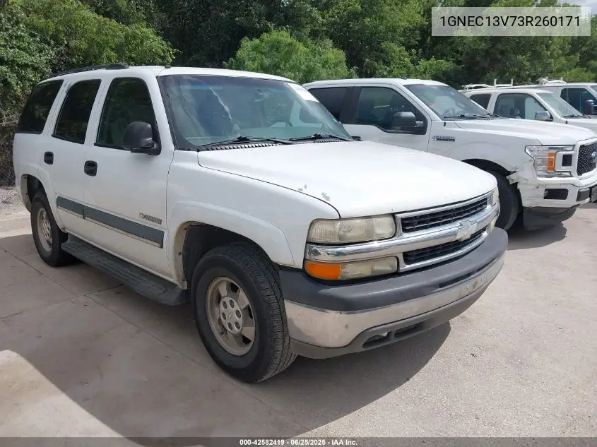 2003 Chevrolet Tahoe Ls VIN: 1GNEC13V73R260171 Lot: 42582419