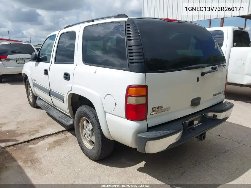2003 Chevrolet Tahoe Ls VIN: 1GNEC13V73R260171 Lot: 42582419