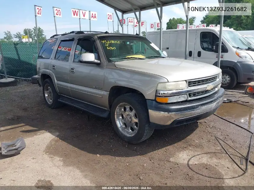 2003 Chevrolet Tahoe Lt VIN: 1GNEK13Z93J261682 Lot: 42618420