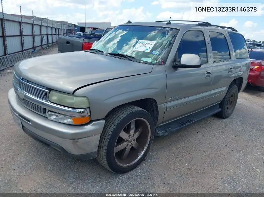 2003 Chevrolet Tahoe Lt VIN: 1GNEC13Z33R146378 Lot: 42622728