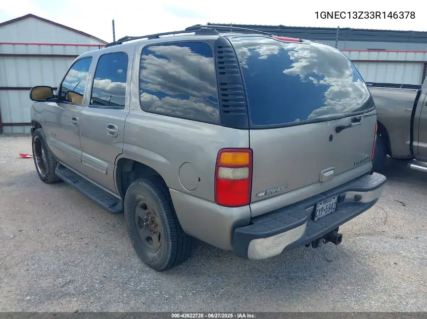 2003 Chevrolet Tahoe Lt VIN: 1GNEC13Z33R146378 Lot: 42622728