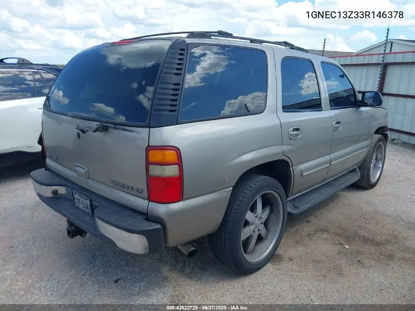 2003 Chevrolet Tahoe Lt VIN: 1GNEC13Z33R146378 Lot: 42622728