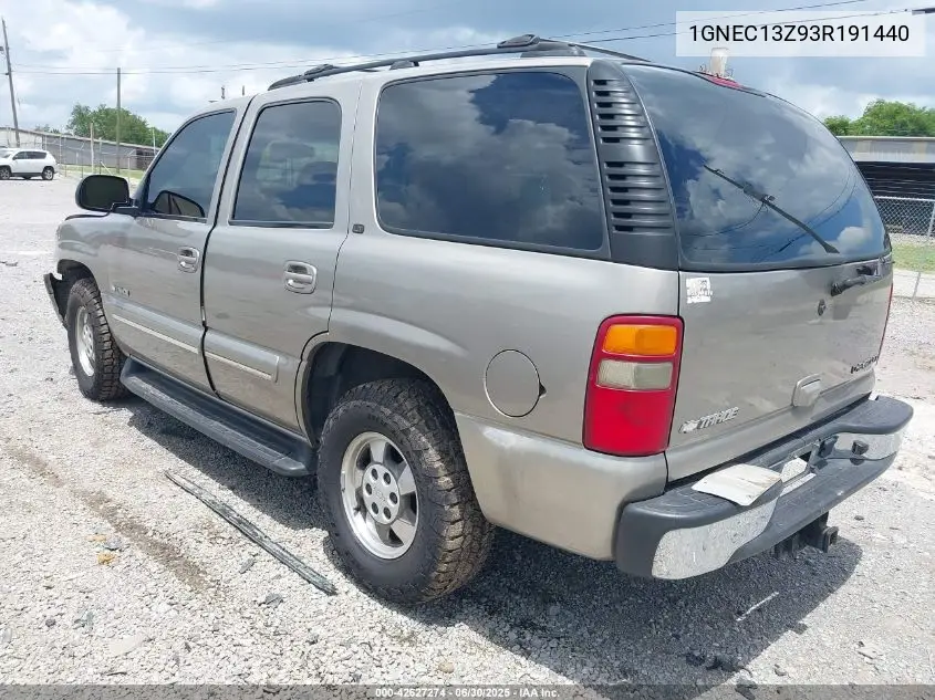 2003 Chevrolet Tahoe Lt VIN: 1GNEC13Z93R191440 Lot: 42627274