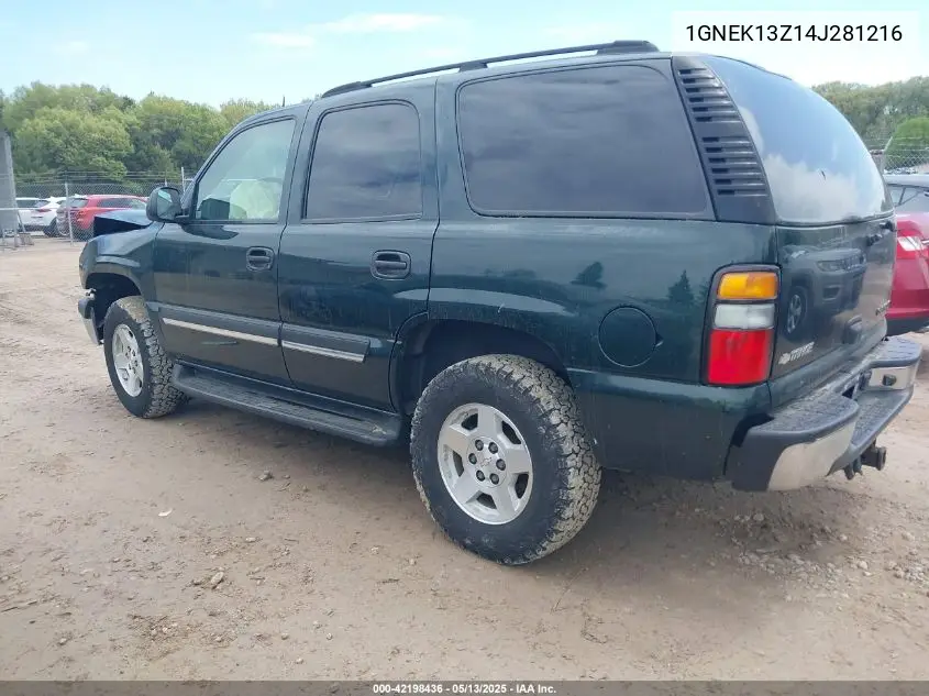 2004 Chevrolet Tahoe Ls VIN: 1GNEK13Z14J281216 Lot: 42198436