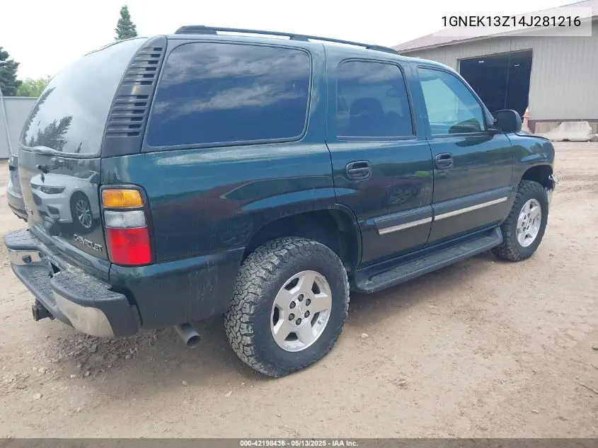 2004 Chevrolet Tahoe Ls VIN: 1GNEK13Z14J281216 Lot: 42198436