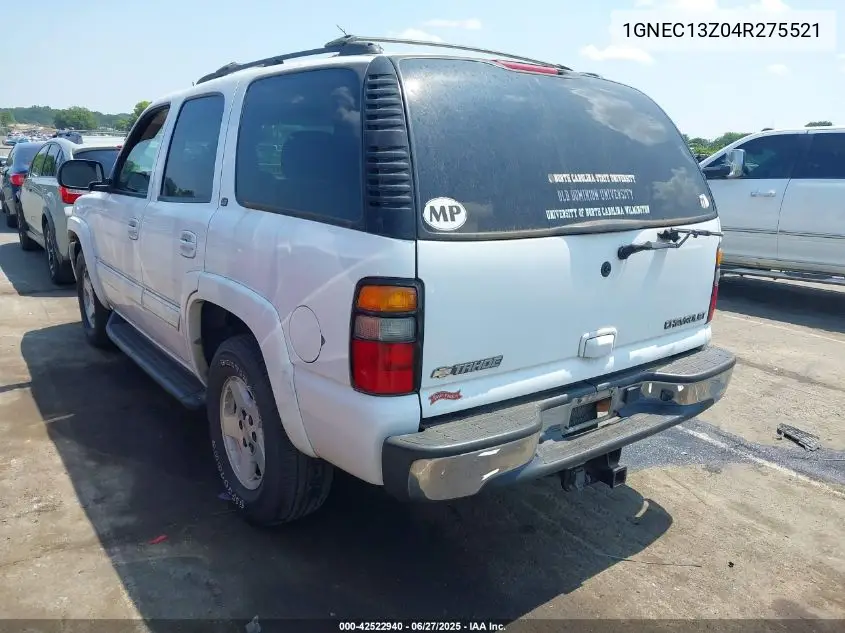 2004 Chevrolet Tahoe Lt VIN: 1GNEC13Z04R275521 Lot: 42522940