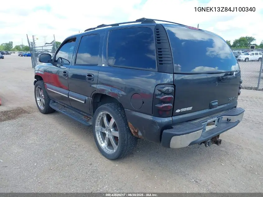 2004 Chevrolet Tahoe Lt VIN: 1GNEK13Z84J100340 Lot: 42620217